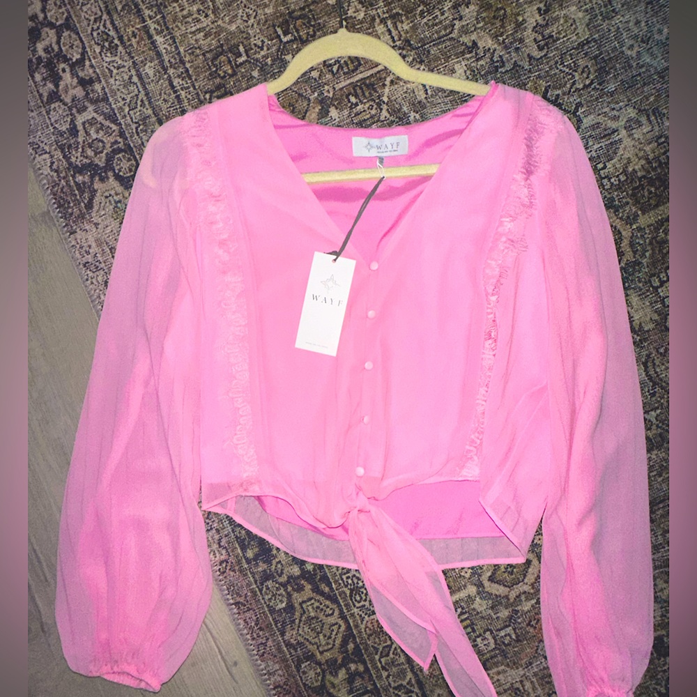 beautiful sheer pink shirt NWT